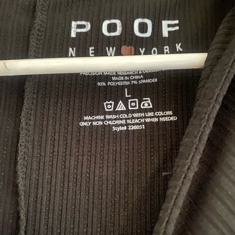 NEW Poof New York black collared ribbed dress - Picture 5 of 6